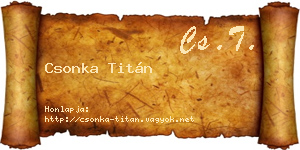 Csonka Titán névjegykártya